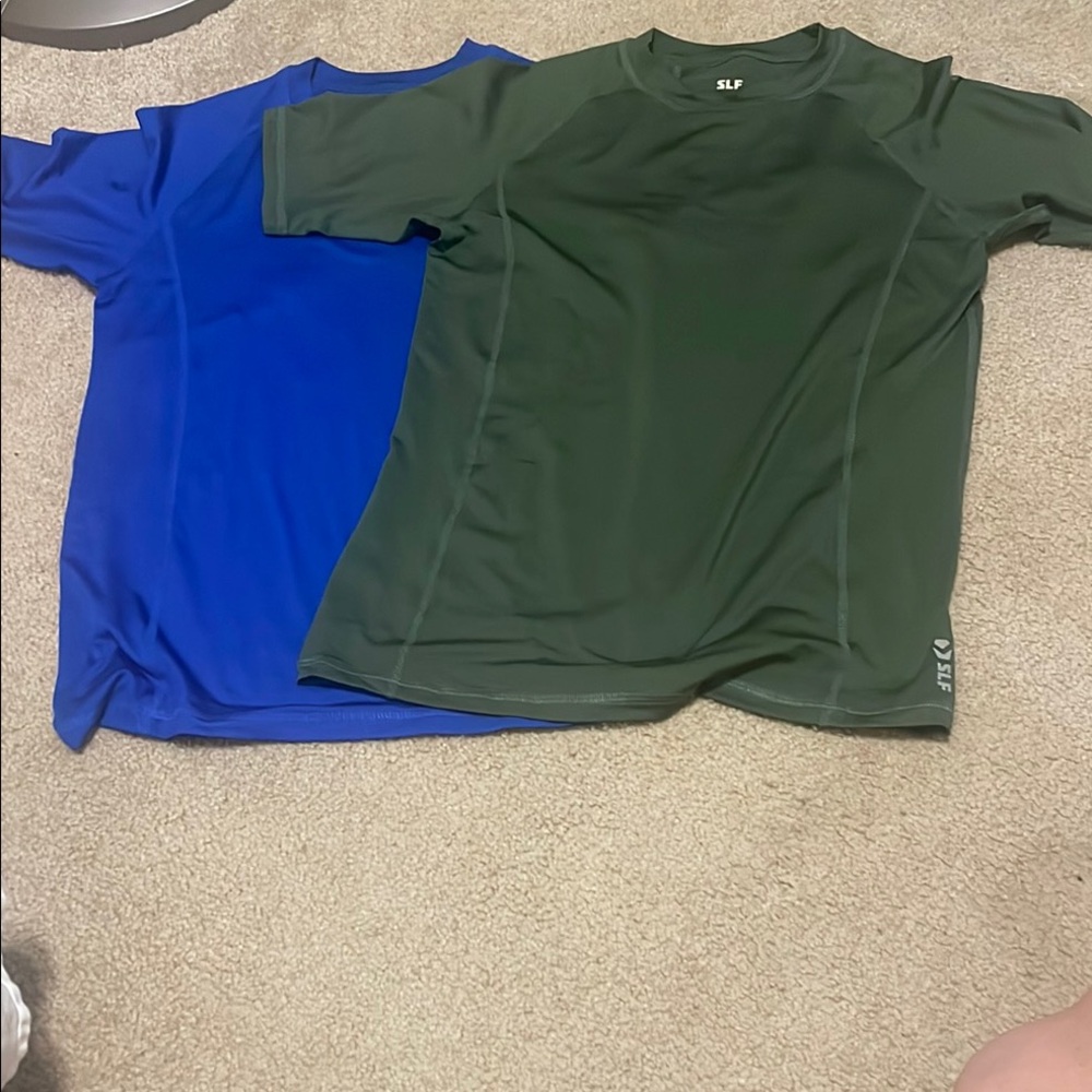 Sleefs- Men's Short Sleeve Tees - Blue and Green